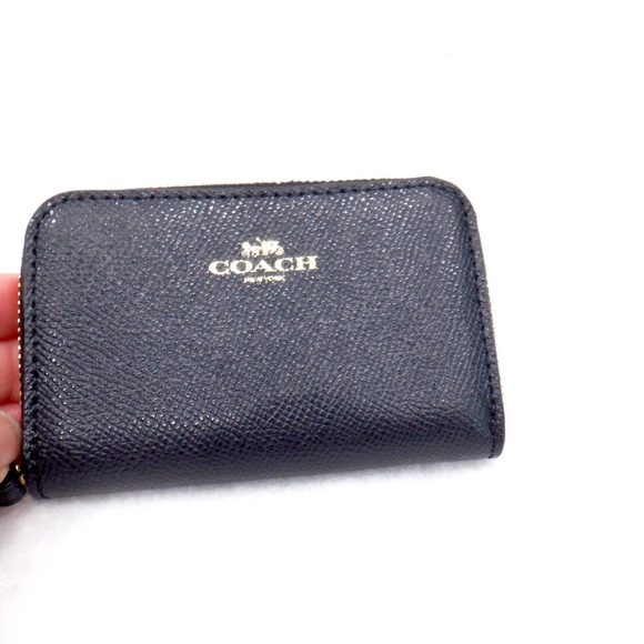 COACH Navy Zip Around Coin Case - Picture 8 of 9